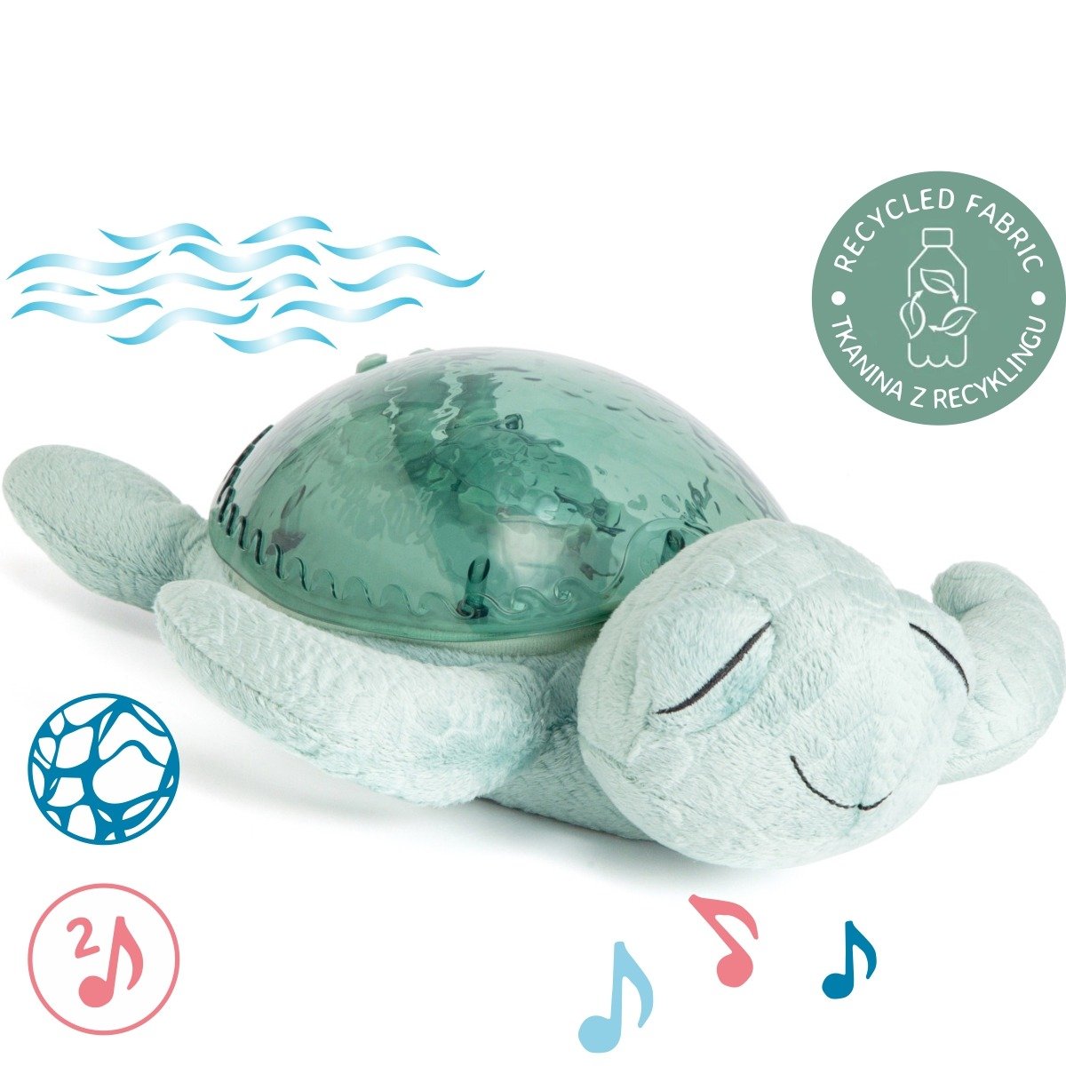 Cloud B®Tranquil Turtle™ Żółw Podwodny Zielony - Lampka I Pozytywka