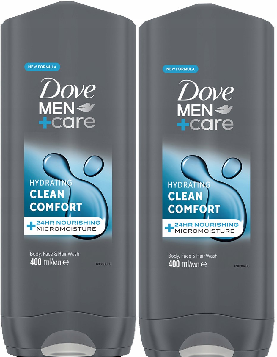 Dove Clean Comfort, Żel pod prysznic, 2 x 250 ml