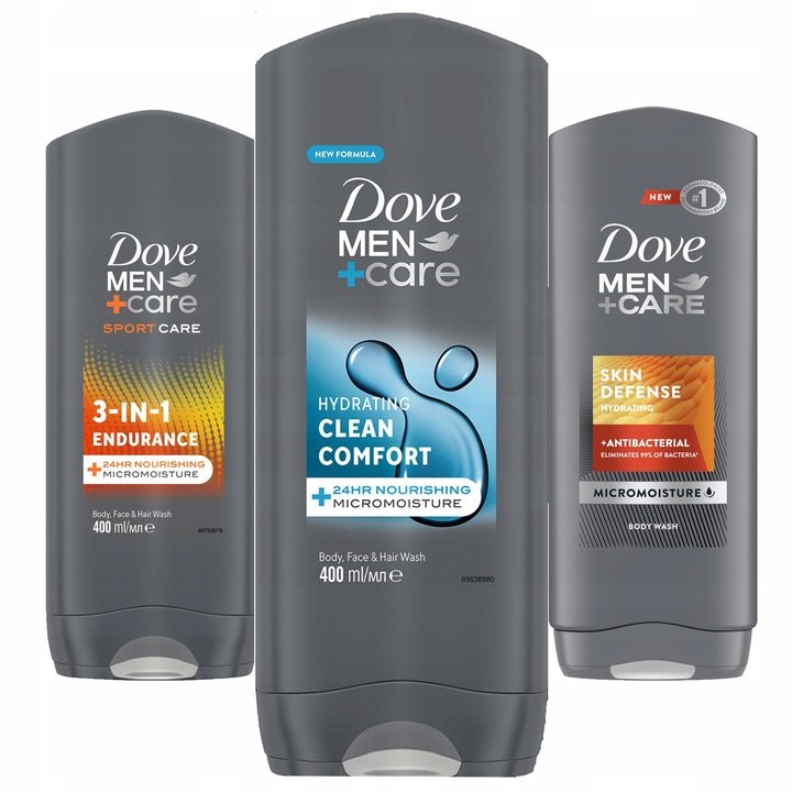Dove Men +care, Żel Pod Prysznic Mix, 3x400ml