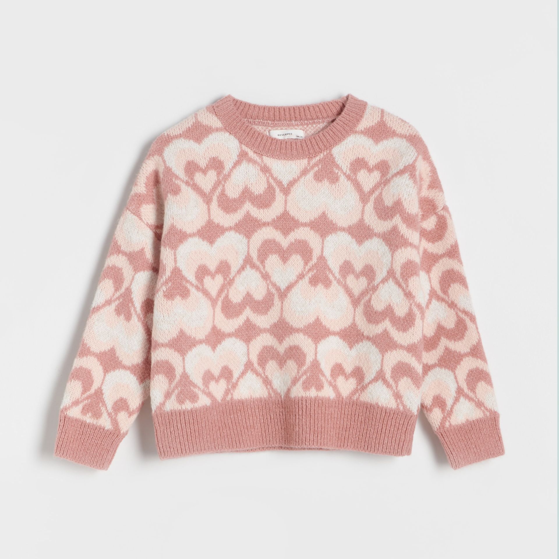 Reserved - Żakardowy sweter - Różowy