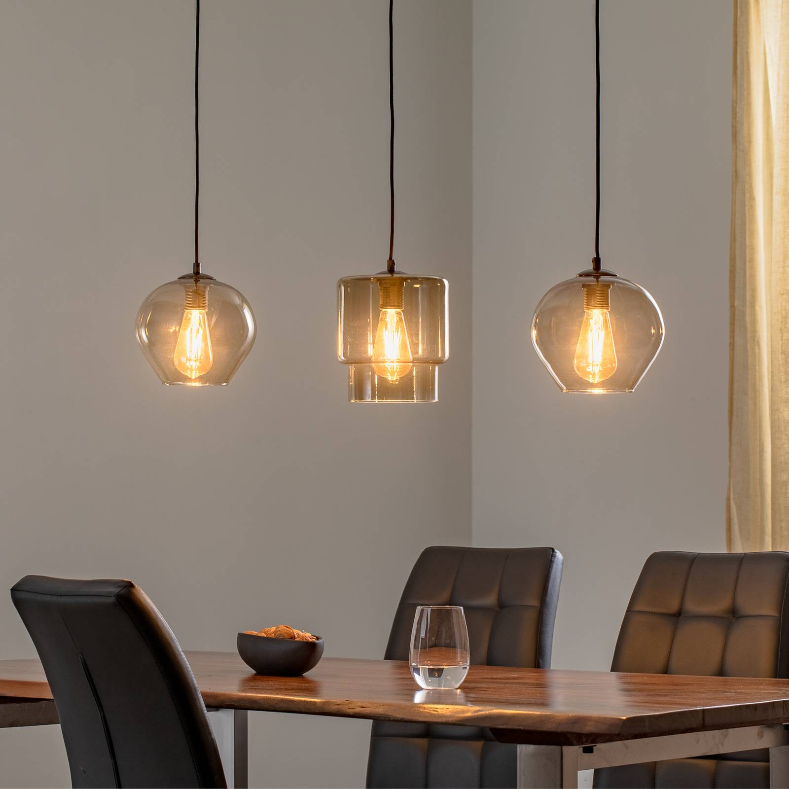 Euluna Lampa żyrandol Svala klosze zmienne 3-punktowa liniowa