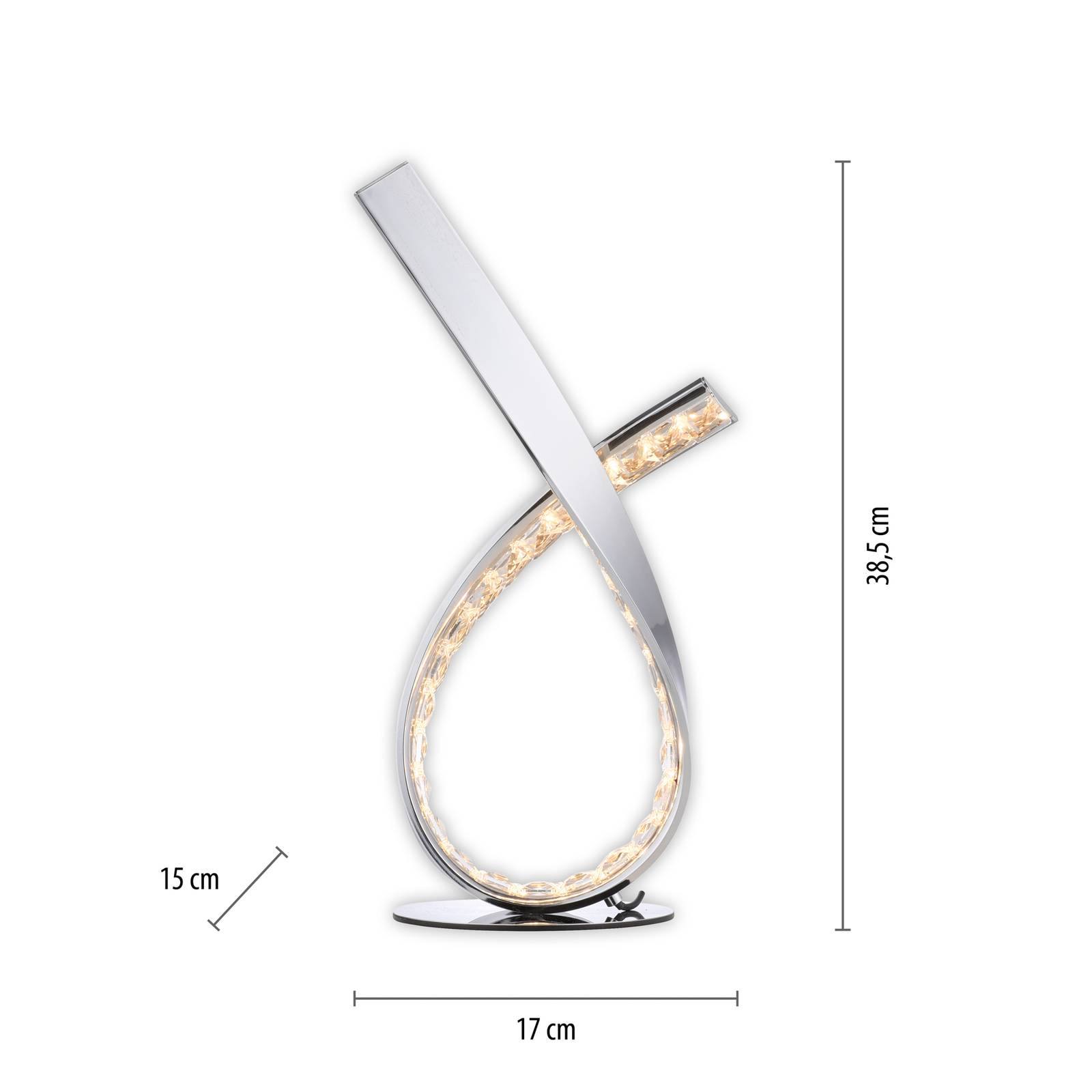 Paul Neuhaus Lampa stołowa LED Brilla, ściemniana, chrom