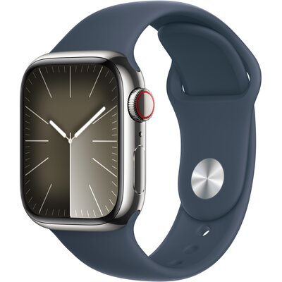 Apple Watch 9 GPS + Cellular 41mm Stal Sport S/M Granatowy