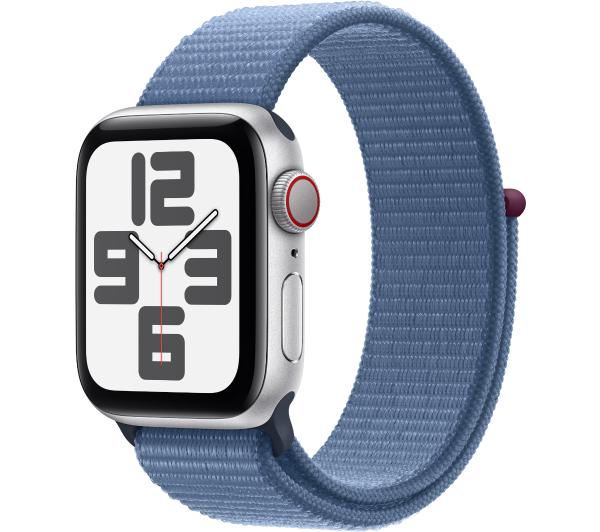 Apple Watch SE 2gen GPS MRGQ3QP/A + Cellular - koperta 40 mm z aluminium w kolorze srebrny - opaska sportowa zimowy błękit