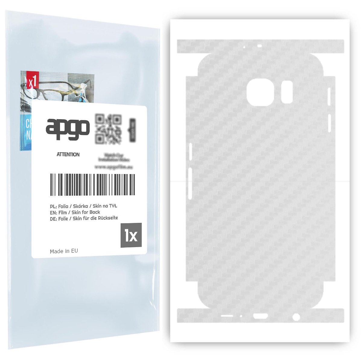 Folia naklejka skórka strukturalna na TYŁ+BOKI do Samsung Galaxy S6 G920 -  Carbon Przezroczysty - apgo SKINS