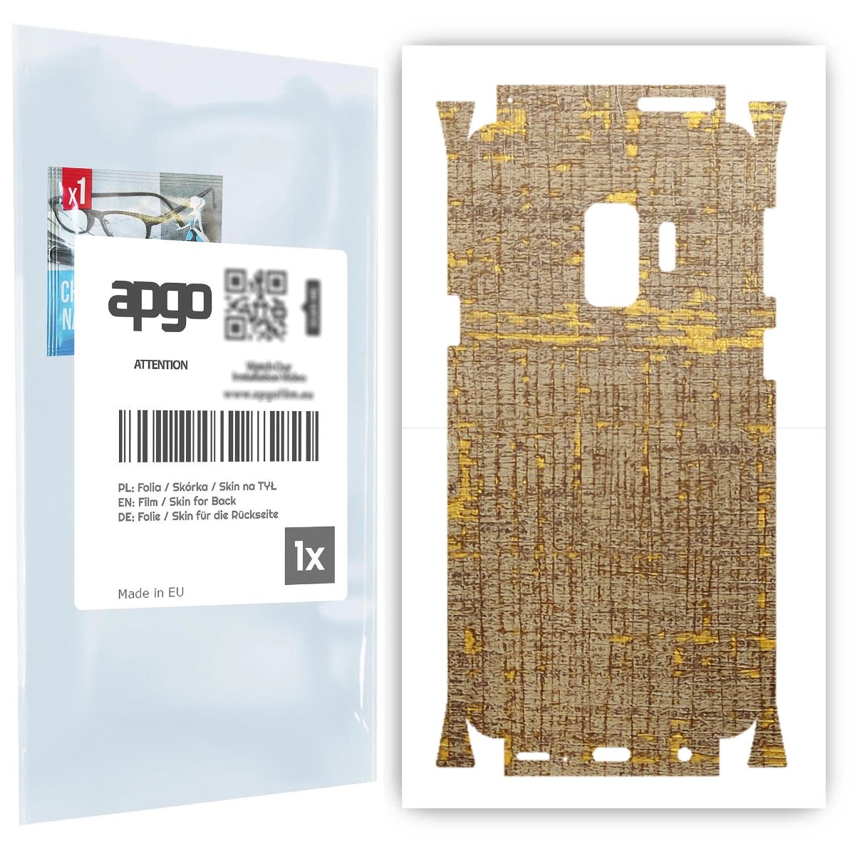 Folia naklejka skórka strukturalna na TYŁ+BOKI do Samsung Galaxy S9 -  Tkanina Vintage - apgo SKINS