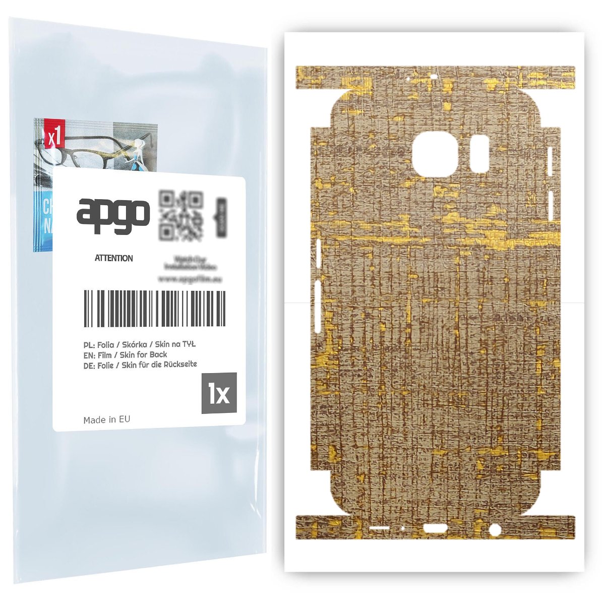 Folia naklejka skórka strukturalna na TYŁ+BOKI do Samsung Galaxy S6 G920 -  Tkanina Vintage - apgo SKINS