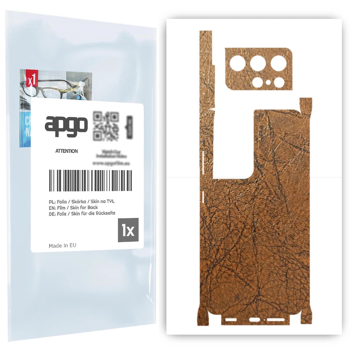 Folia naklejka skórka strukturalna na TYŁ+BOKI do Samsung Galaxy S21 Ultra 5G -  Skóra Vintage - apgo SKINS