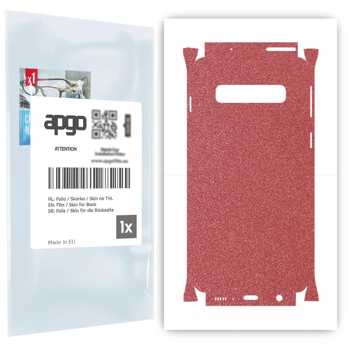 Folia naklejka skórka strukturalna na TYŁ+BOKI do Samsung Galaxy S10 -  Różowy Pastel Matowy Chropowaty Baranek - apgo SKINS