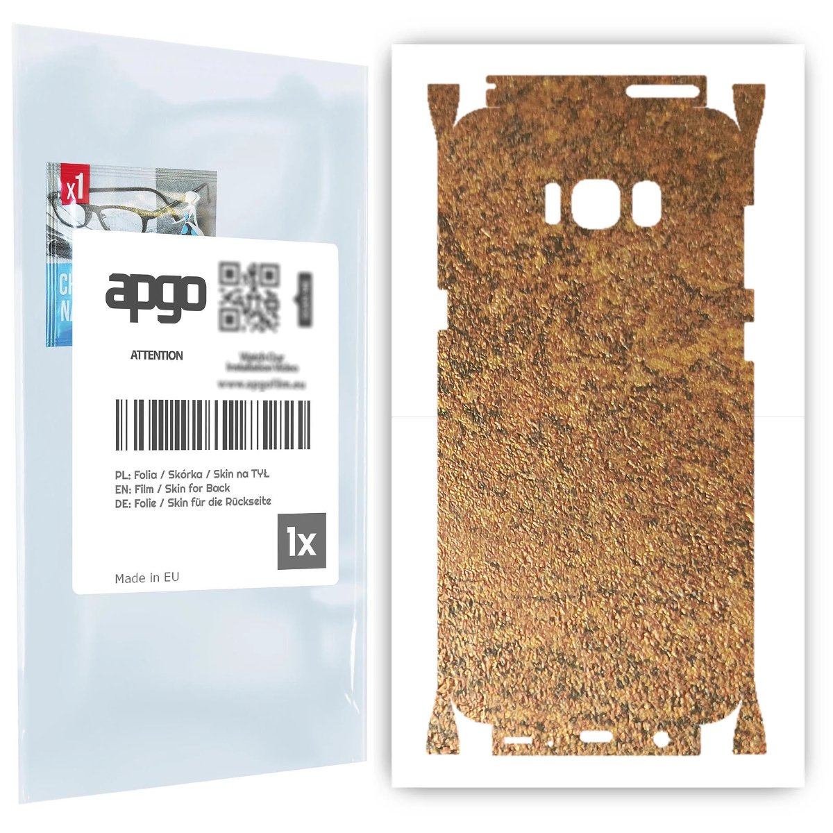 Folia naklejka skórka strukturalna na TYŁ+BOKI do Samsung Galaxy S8+ -  Zardzewiała Miedź - apgo SKINS