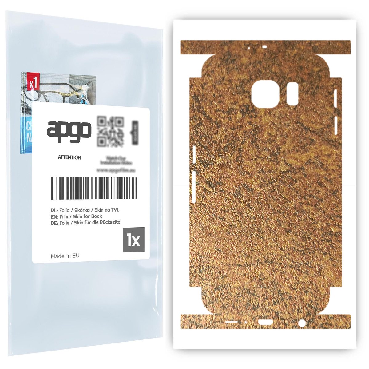 Folia naklejka skórka strukturalna na TYŁ+BOKI do Samsung Galaxy S6 G920 -  Zardzewiała Miedź - apgo SKINS