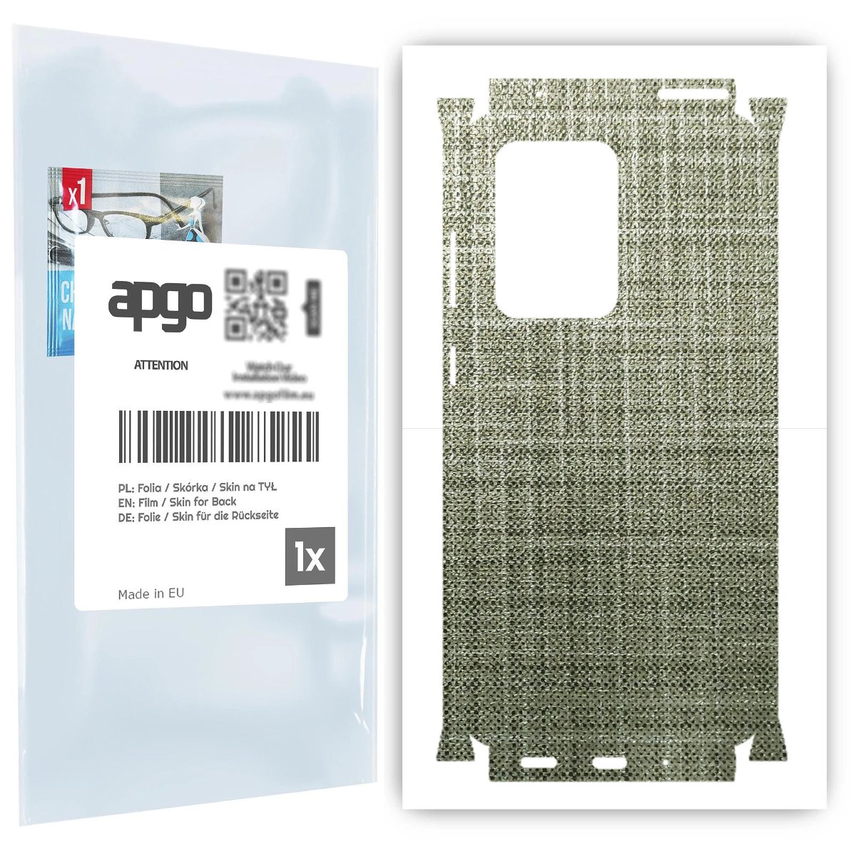 Folia naklejka skórka strukturalna na TYŁ+BOKI do Samsung Galaxy S20 Ultra -  Tkanina Lniana - apgo SKINS