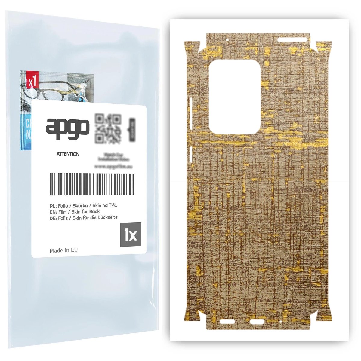 Folia naklejka skórka strukturalna na TYŁ+BOKI do Samsung Galaxy S20 Ultra -  Tkanina Vintage - apgo SKINS