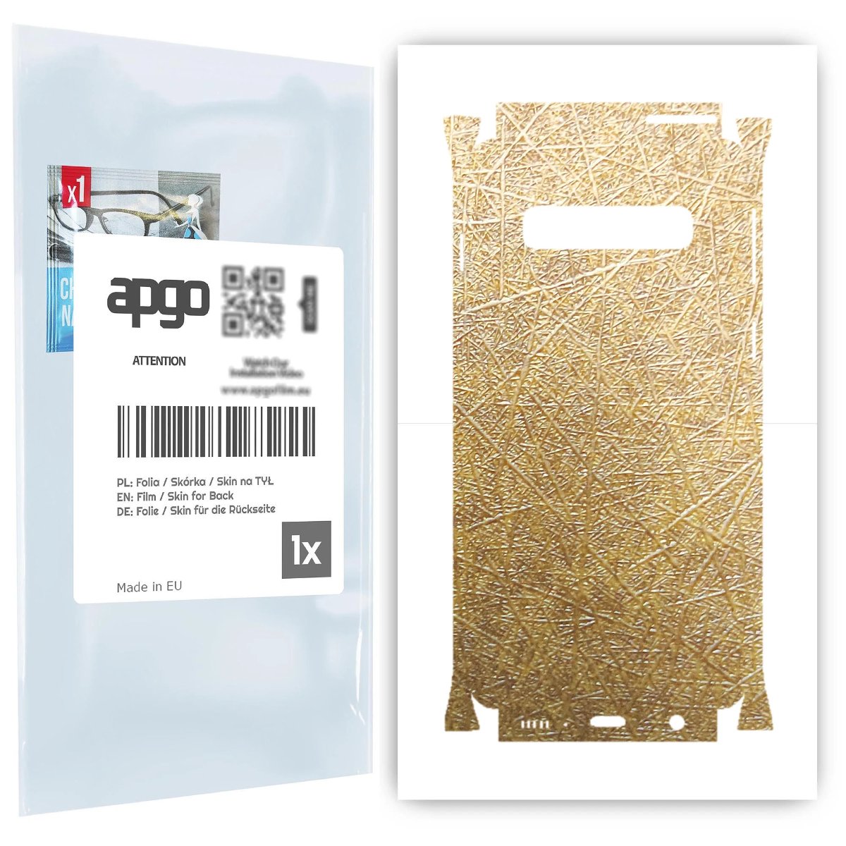 Folia naklejka skórka strukturalna na TYŁ+BOKI do Samsung Galaxy S10 -  Tkanina Włókno - apgo SKINS