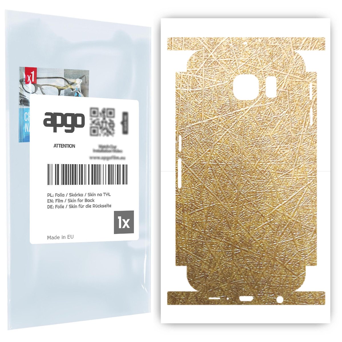 Folia naklejka skórka strukturalna na TYŁ+BOKI do Samsung Galaxy S6 G920 -  Tkanina Włókno - apgo SKINS