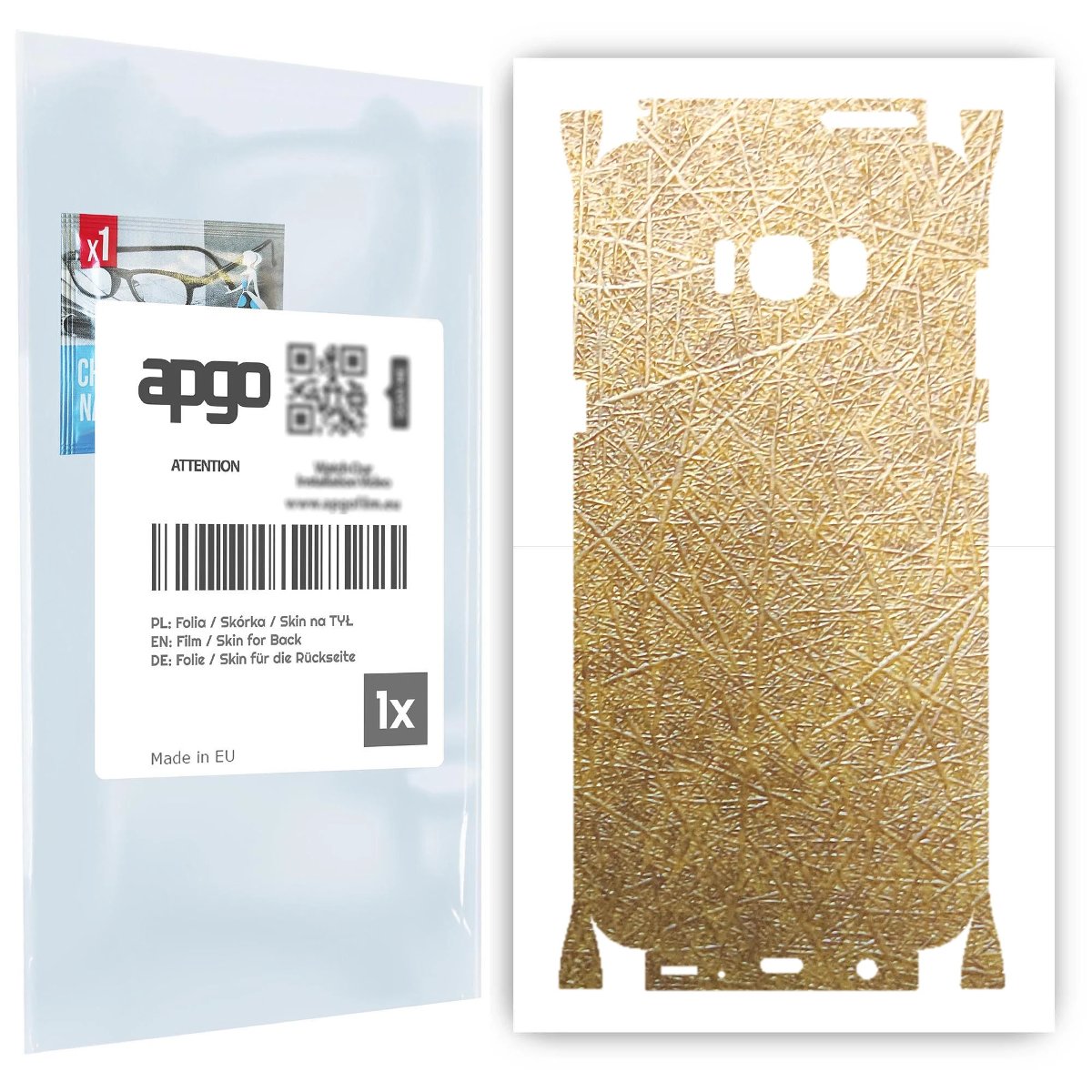 Folia naklejka skórka strukturalna na TYŁ+BOKI do Samsung Galaxy S8+ -  Tkanina Włókno - apgo SKINS