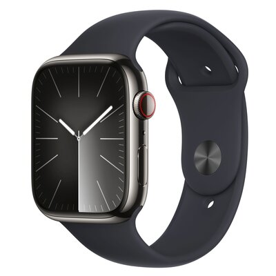 Apple Watch 9 GPS + Cellular 45mm Stal Sport S/M Czarny