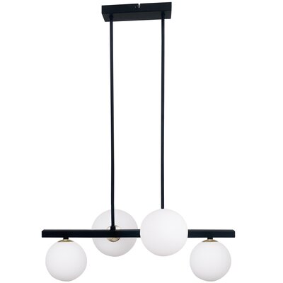 Candellux Lighting czarna lampa wisząca nad stół KAMA 34-01214 czarno-biały żyrandol nad stół do jadalni białe kule 34-01214