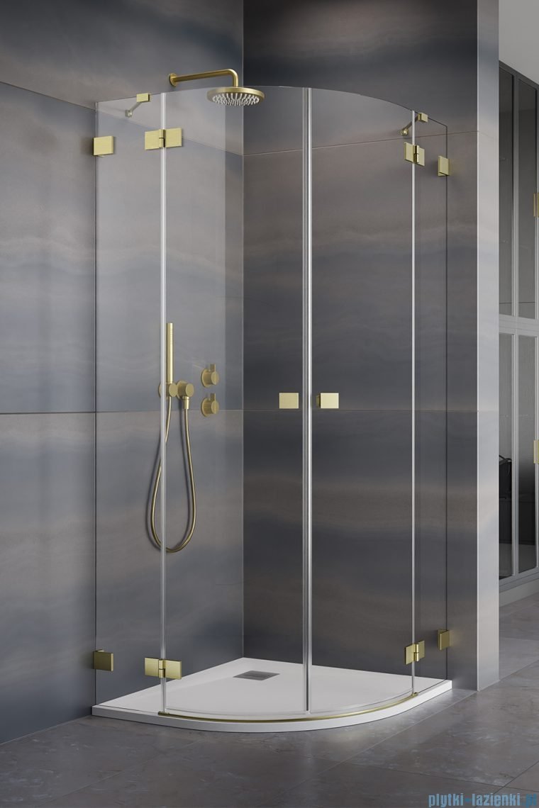 Radaway Essenza Pro Brushed Gold Pdd kabina 90x80 cm szczotkowane złoto 10095090-99-01L/10095080-99-01R