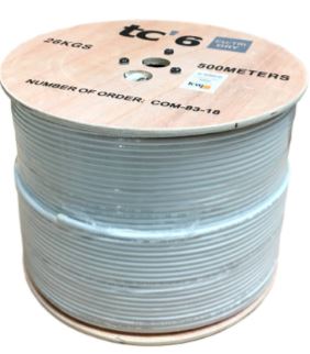 Kabel koncentryczny biały tc690CU 113 żyła 1,02mm - 500m (RG-6Cu TRISHIELD)