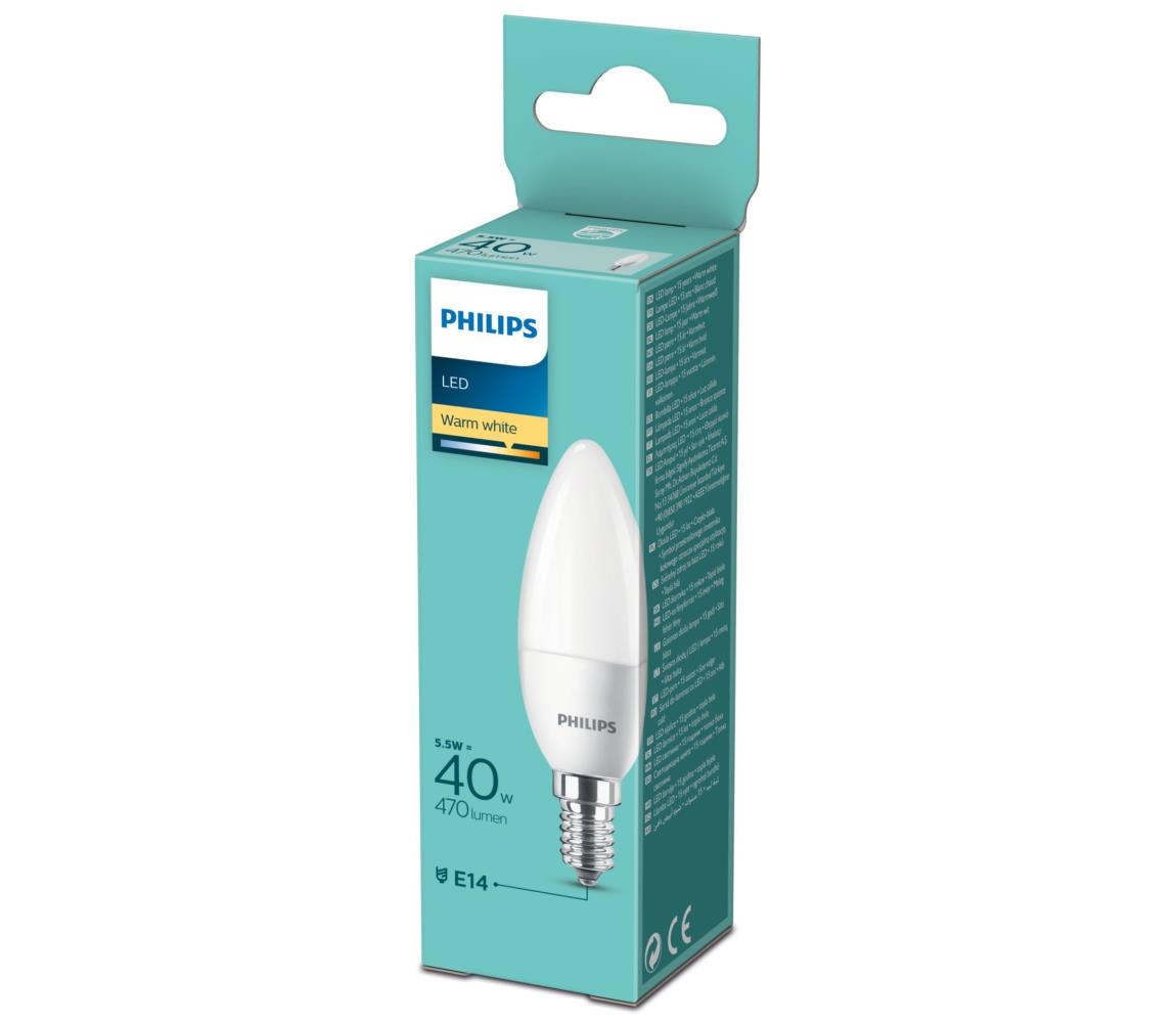 LED Żarówka Philips B35 E14/5,5W/230V 2700K