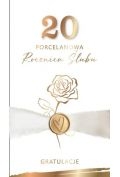 karnet rocznica ślubu 20 - porcelanowa