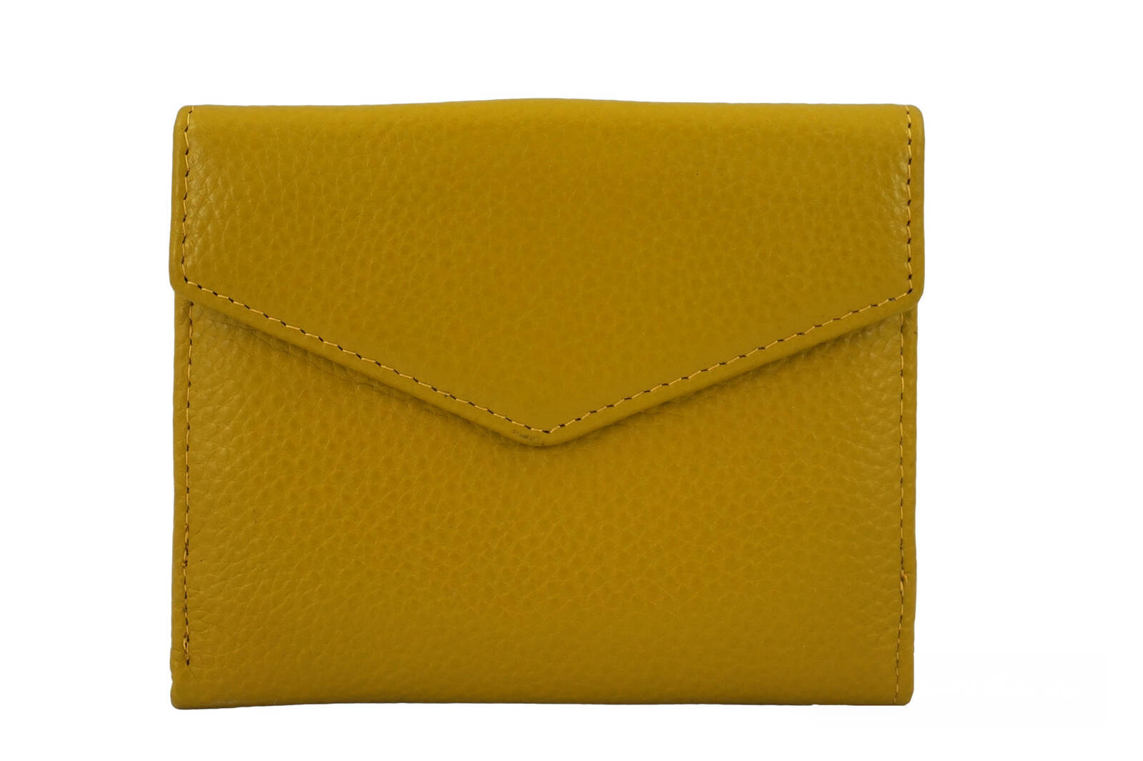 Elegancki portfel ze złotym zapięciem - Żółty ciemny