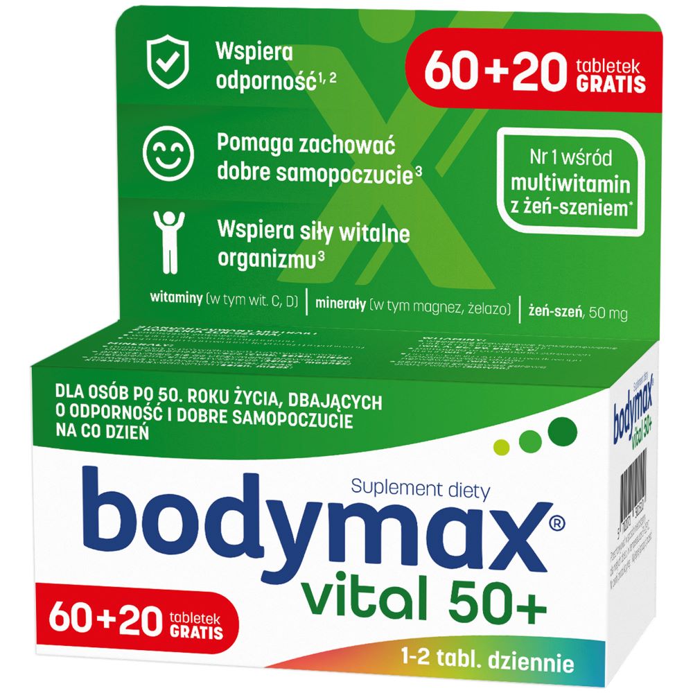 ORKLA CARE Bodymax VITAL 50+ x 60 tabl +20 tabl GRATIS !