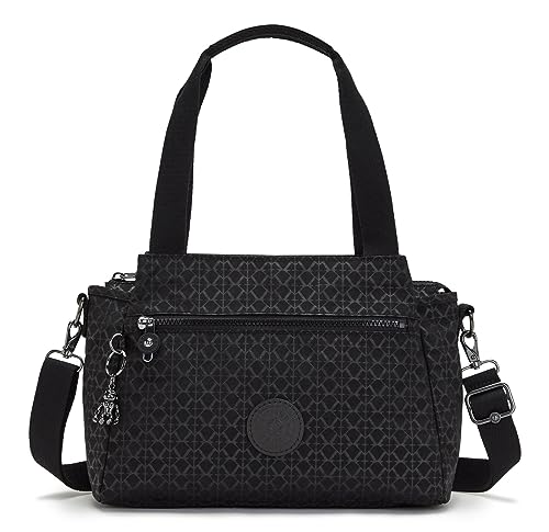 Kipling Elysia Średnia Torba na Ramię, z Odpinanym Paskiem na Ramię, 29.5 x 23 x 12.5, Signature EMB, Brown