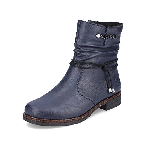 Rieker Damskie klasyczne botki 75160, damskie sztyblety, niebieski 14, 39 EU