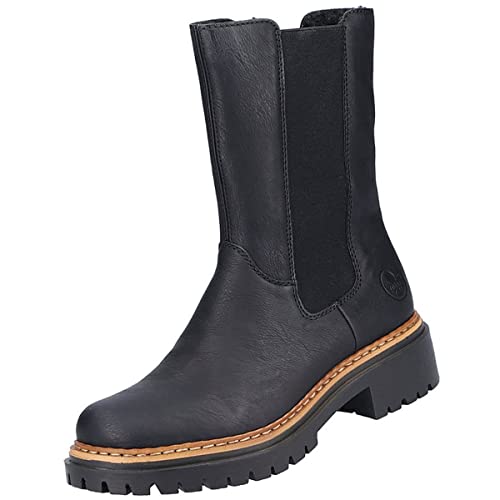 Rieker 72683 Chelsea kozaki damskie, czarny, 38 EU