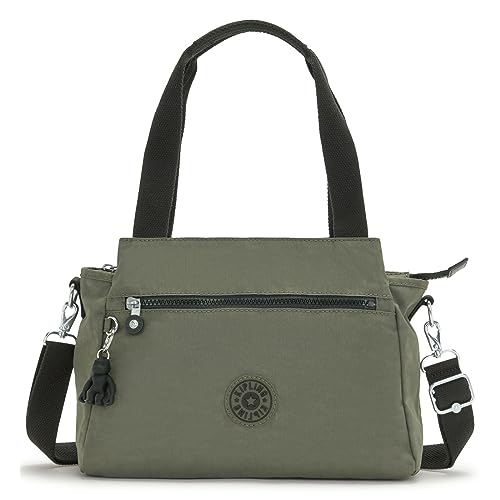 Kipling Elysia Średnia Torba na Ramię, z Odpinanym Paskiem na Ramię, 29.5 x 23 x 12.5, Green Moss, Zielony