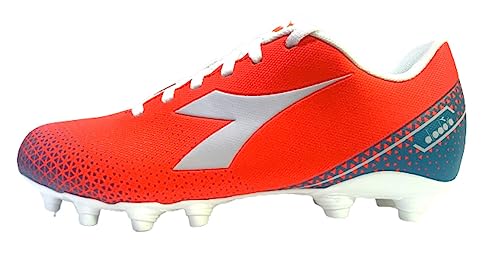 Diadora Pichichi 6 MD Jr, Buty piłkarskie dla dzieci i młodzieży, Pomarańczowy Fluo Red Vapor Blue Tile Niebieski, 35 EU