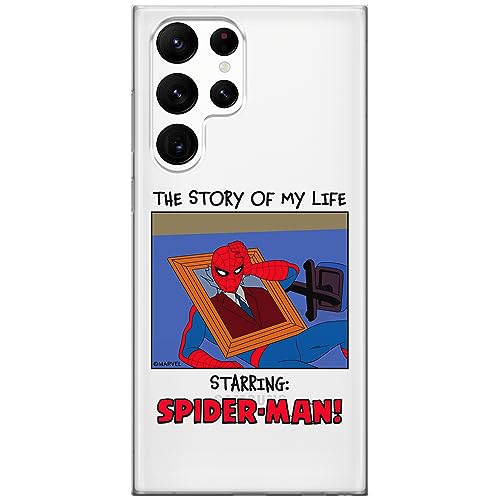 ERT GROUP etui na telefon Samsung S22 ULTRA, case oryginalny i oficjalnie licencjonowany przez Marvel, wzór Spider Man 036, optymalnie dopasowane, plecki z TPU częściowo przeźroczyste