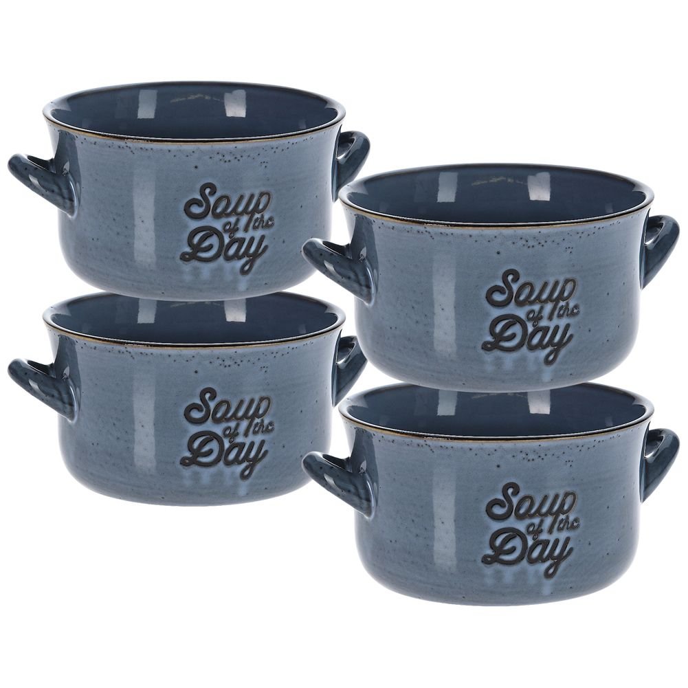 Siaki Collection Miska ceramiczna na zupę płatki owsiankę bulionówka do zupy zestaw komplet 4 sztuki 4x650 ml