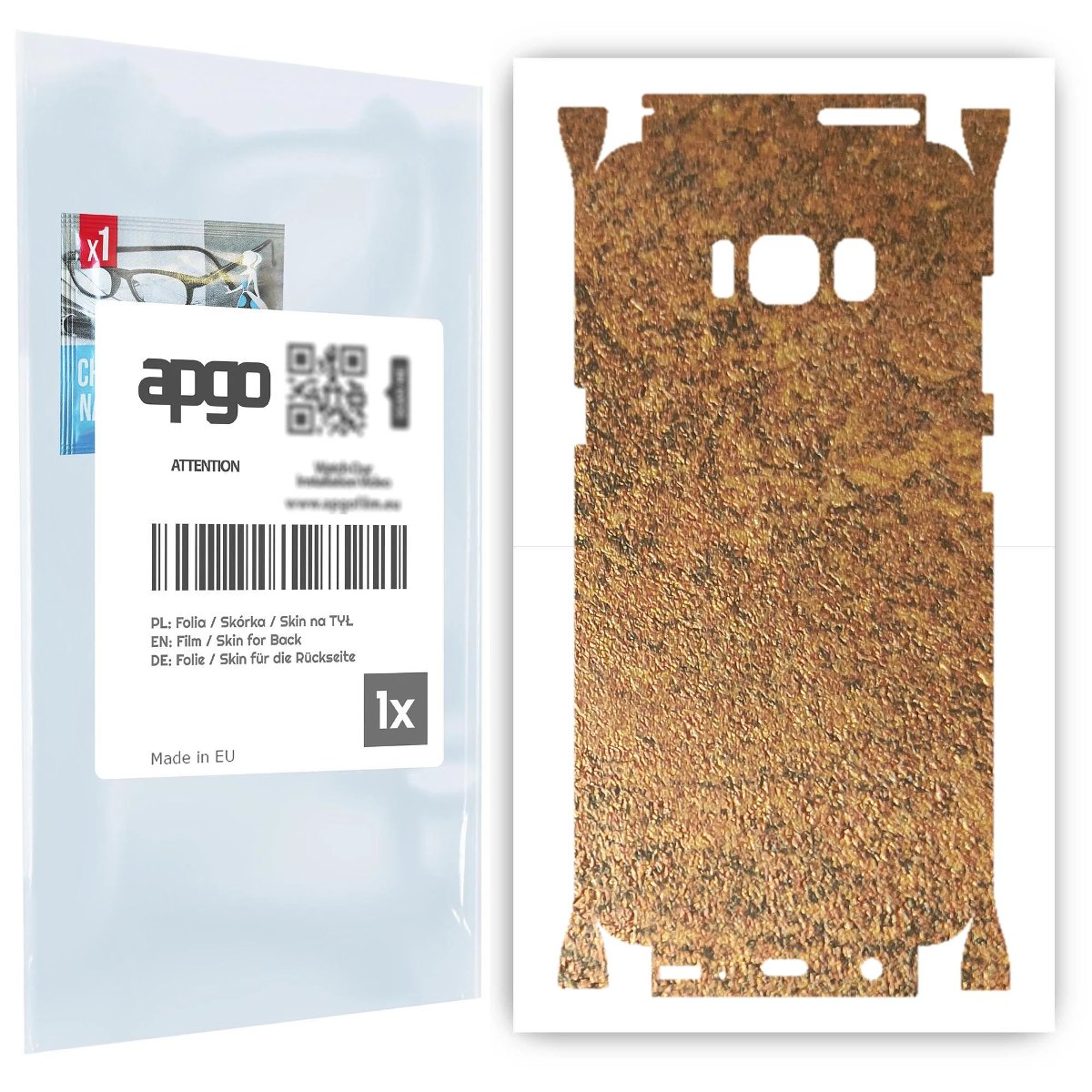 Folia naklejka skórka strukturalna na TYŁ+BOKI do Samsung Galaxy S8 -  Zardzewiała Miedź - apgo SKINS