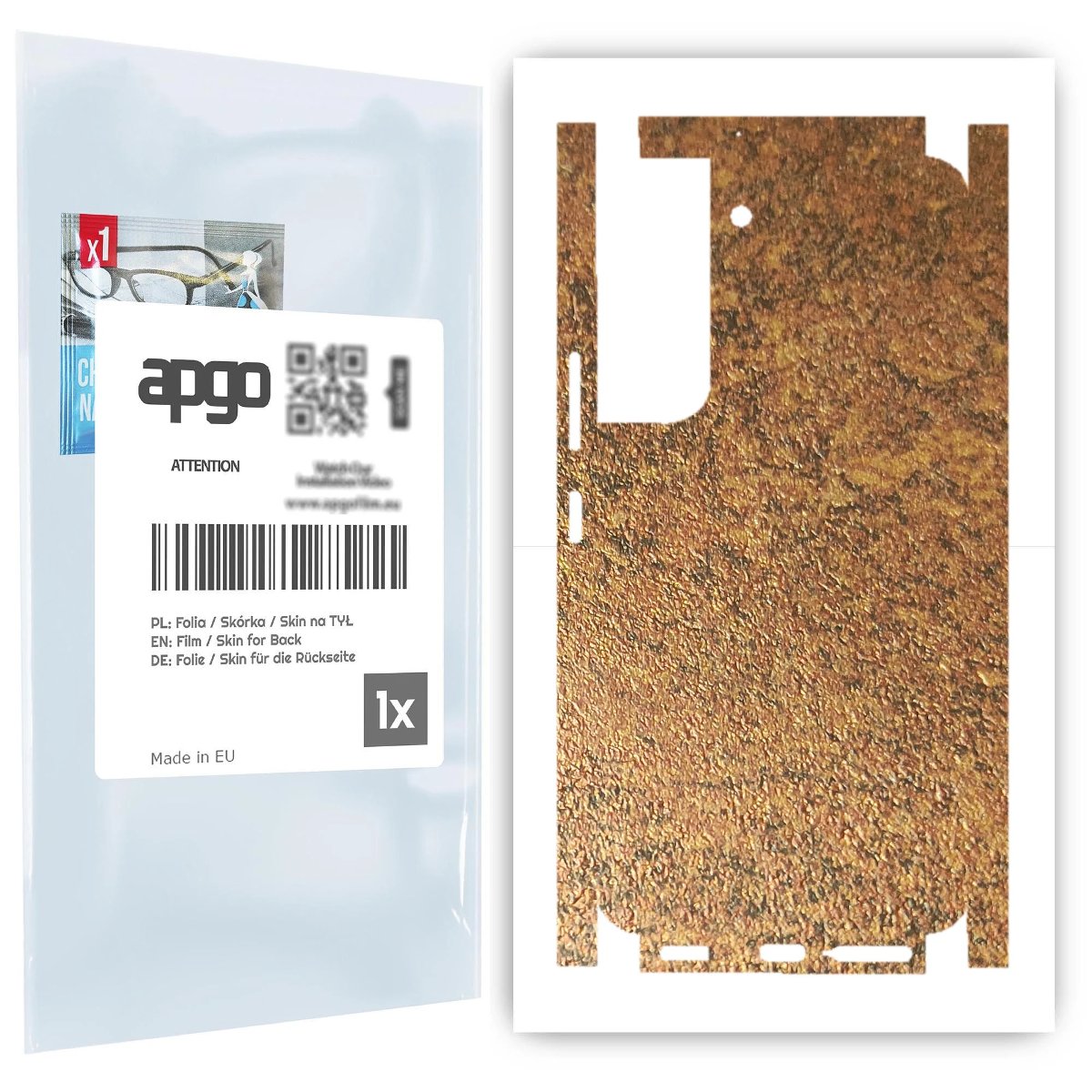 Folia naklejka skórka strukturalna na TYŁ+BOKI do Samsung Galaxy S22 -  Zardzewiała Miedź - apgo SKINS