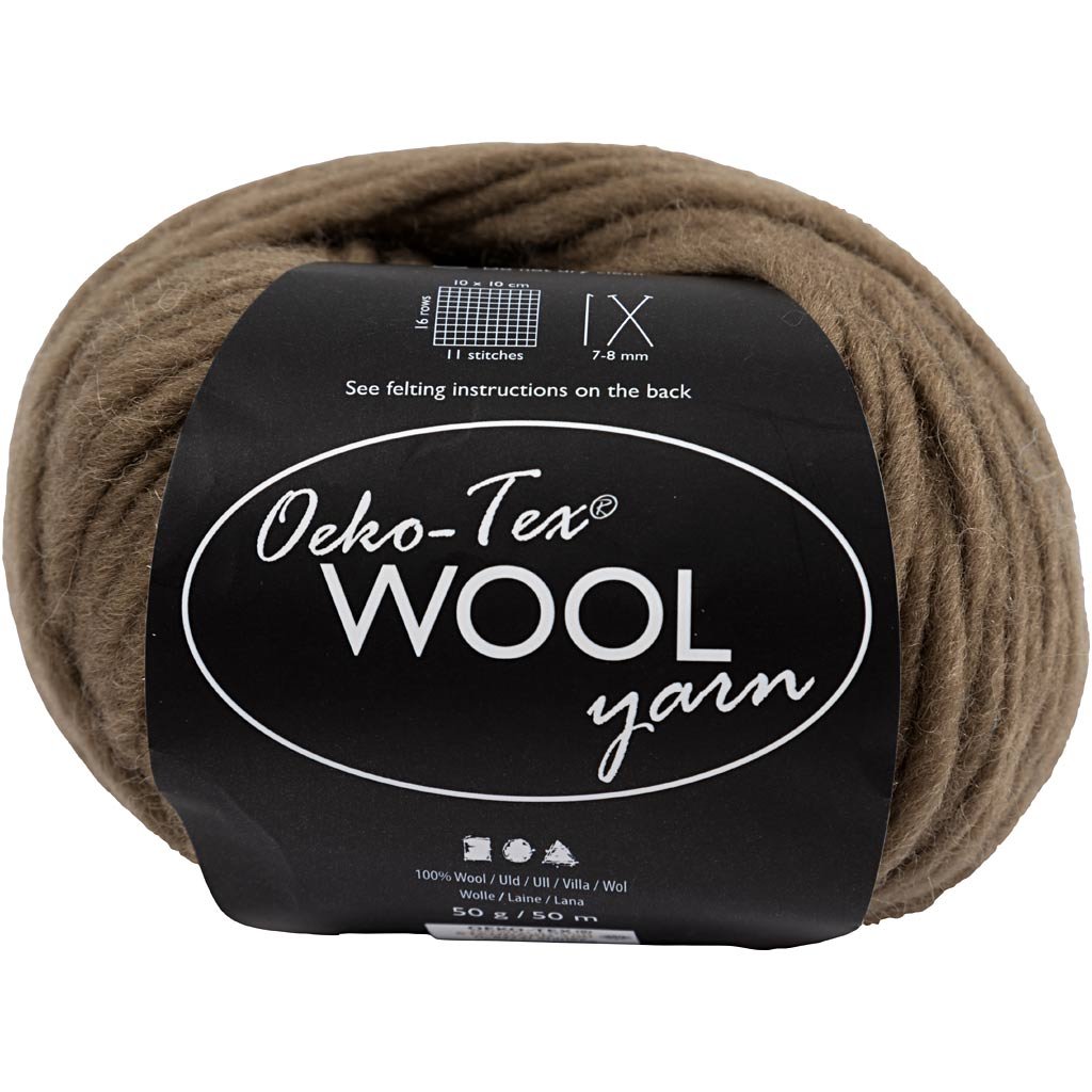Creativ Company, Włóczka wełna Oeko-Tex Jasno Brązowa, 50 g