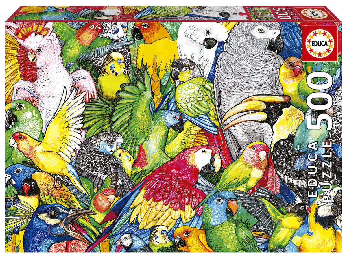 Educa, Puzzle, Kolorowe ptaki, 500 el.