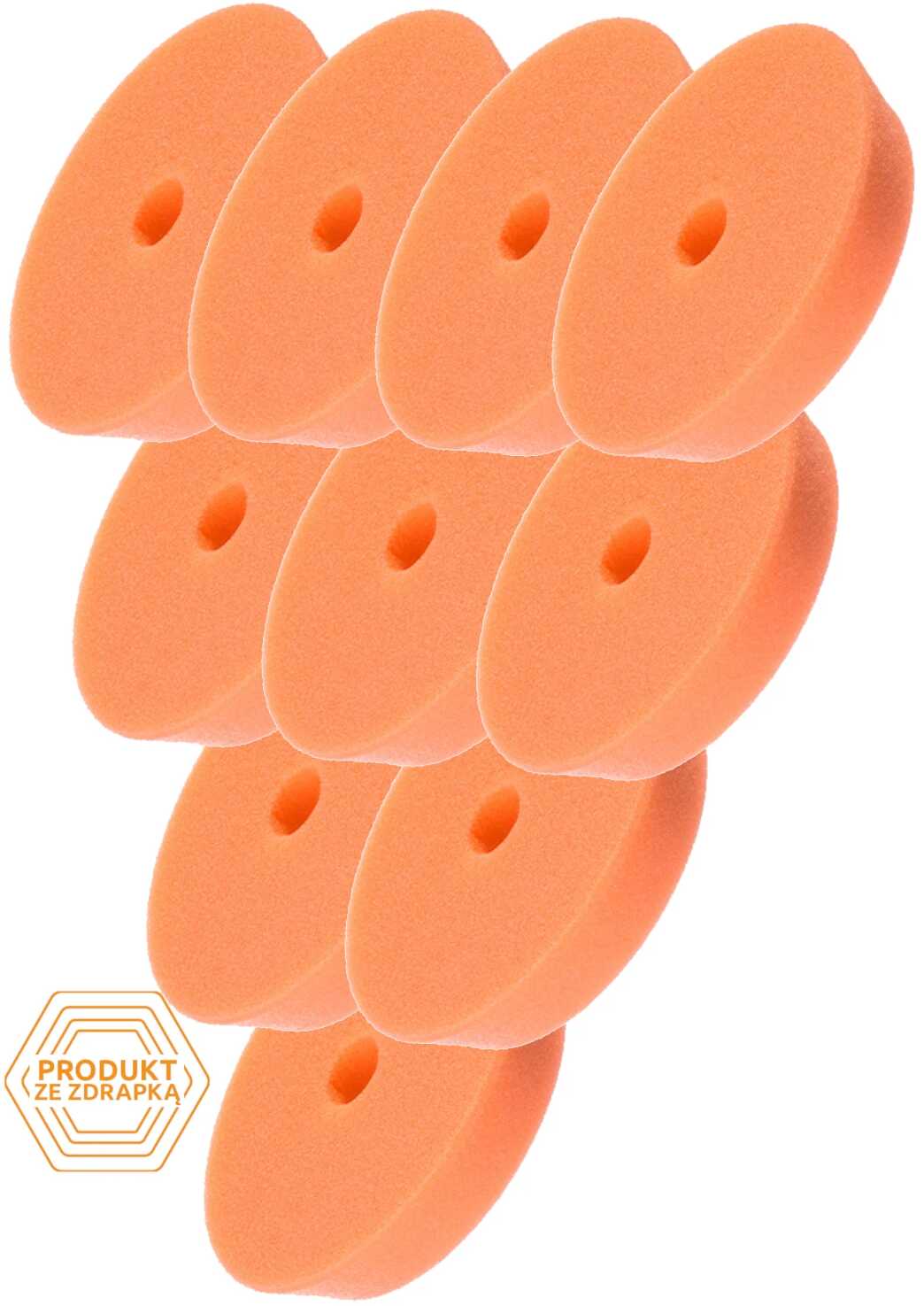 Zestaw 10 szt. Honey Gąbka R-DA Pomarańczowy średnio twardy pad polerski - 80/90mm