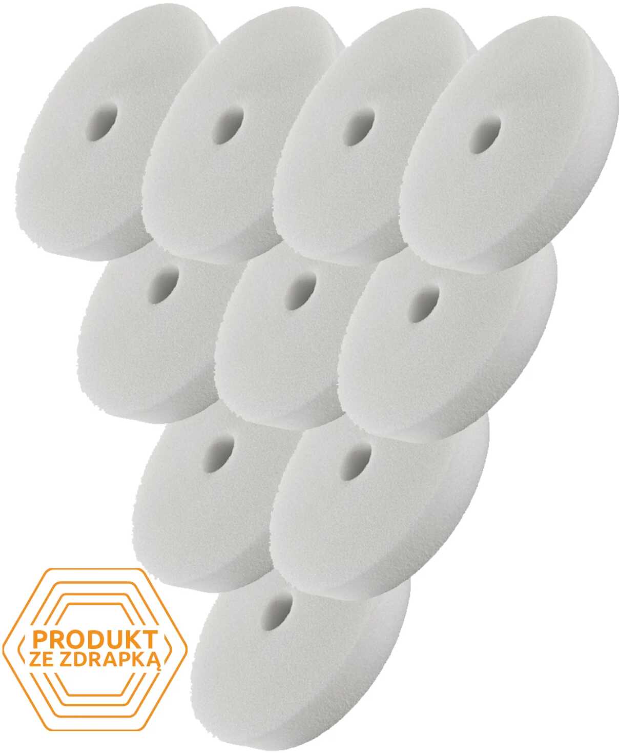 Zestaw 10 szt. Honey Gąbka R-DA Biała twardy pad polerski - 80/90mm