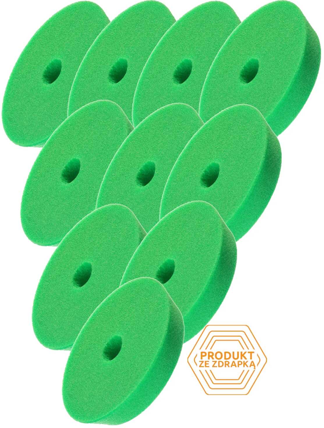 Zestaw 10 szt. Honey Gąbka Zielona seria U - średnio ścierny pad polerskie, zielony 75/90/25mm