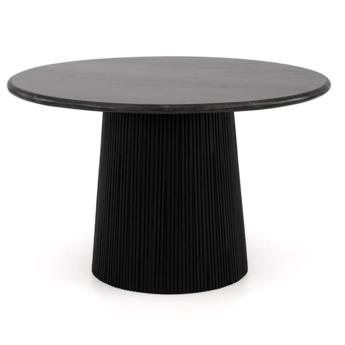 Stół okrągły 120cm z drewna mango ART68626 blat czarny marmur