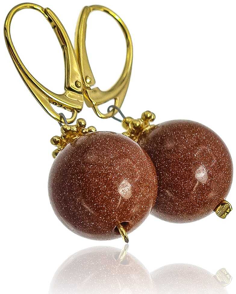 PIASEK PUSTYNI piękne KOLCZYKI złote SREBRO