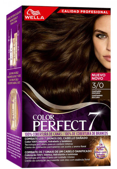 Farba kremowa z utleniaczem Wella Color Perfect 7 100 Cobertura De Canas 3-0-Marron Oscuro 60 ml (4064666324135)