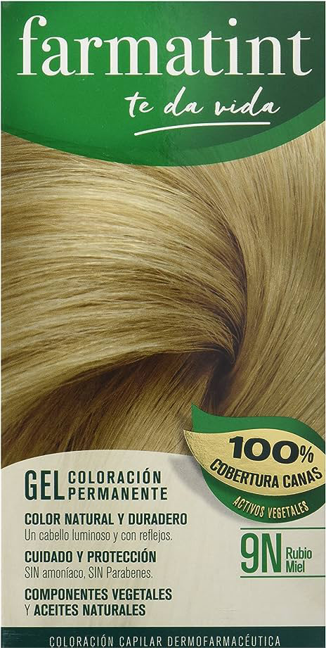 Farba kremowa bez utleniacza do włosów Farmatint Gel Coloración Permanente 9n-rubio Miel 150 ml (8470001791276)