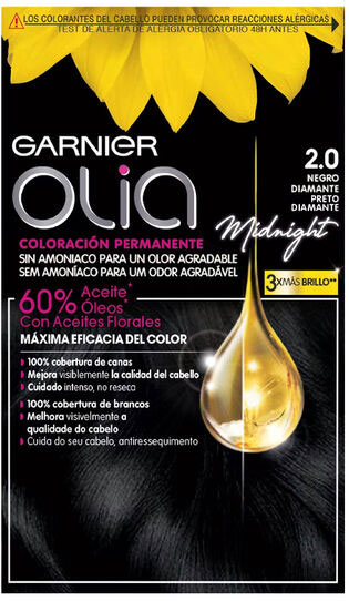 Farba kremowa bez utleniacza Garnier Olia Permanent Coloring 2.0 Black Diamond 60 ml (3600542306980)