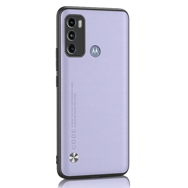 Etui Leather Code do Motorola Moto G60 - Niebieski