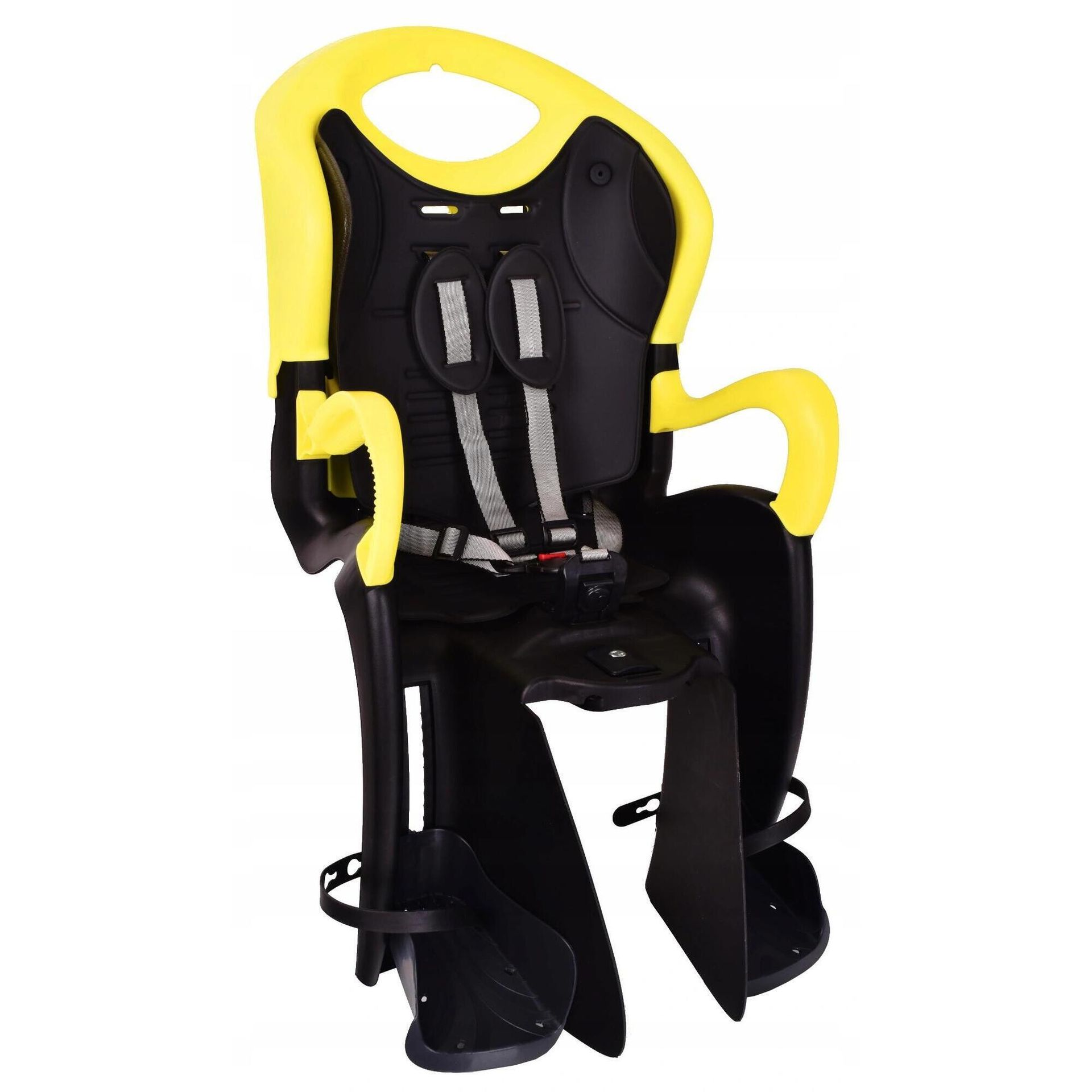 Fotelik Rowerowy Bellelli Tiger Relax Lux Mocowany Do Ramy, Odchylany - Yellow Hi Viz