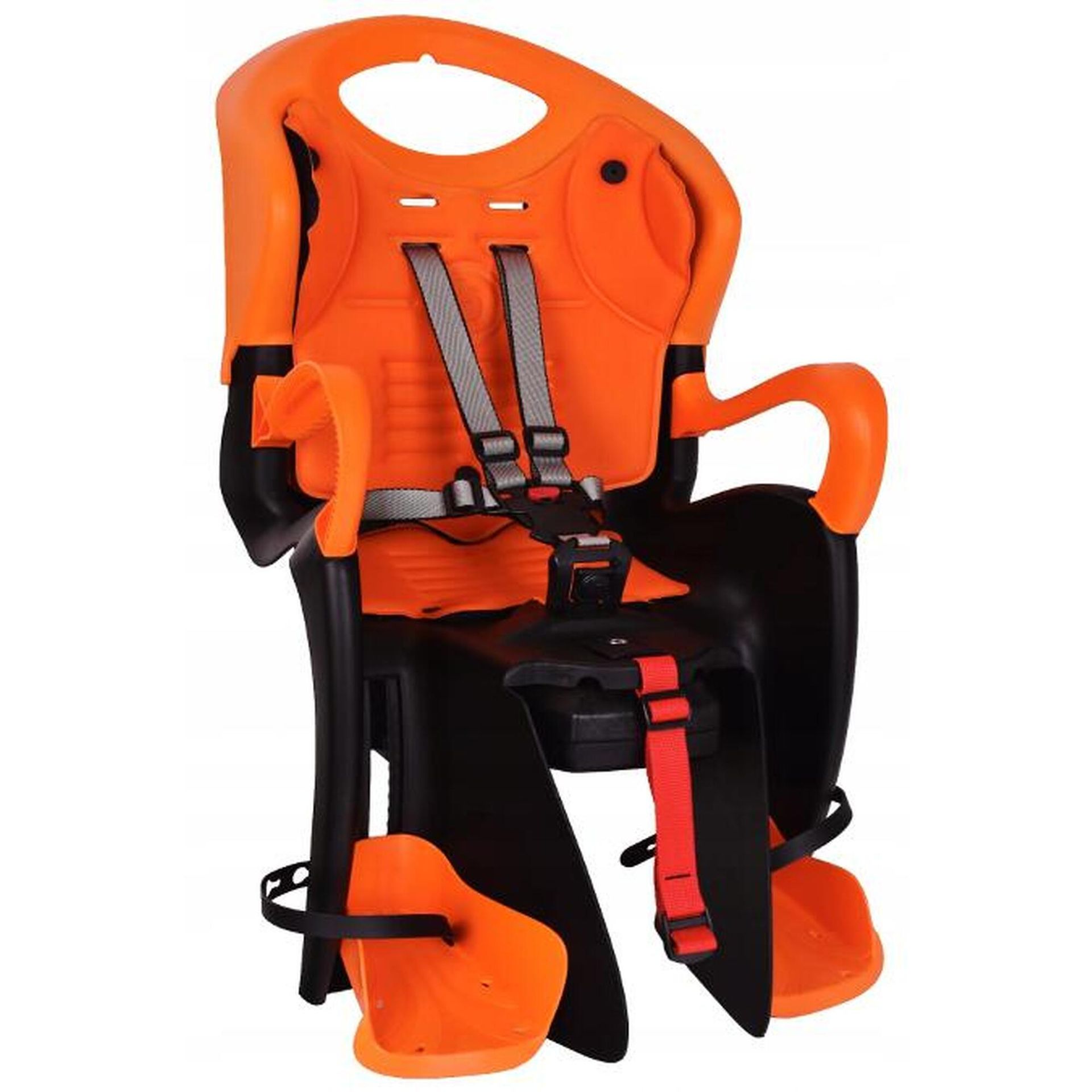 Fotelik Rowerowy Bellelli Tiger Easy Dream Na Bagażnik Odchylany - Black Orange